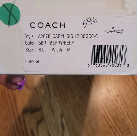 Coach CC Signature Pink Purple White Leather Fabric Ballet Flat… - Picture 8 of 8